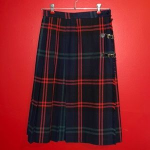 Vintage Plaid Wool Kilt- Dark Academia Sz 9/10